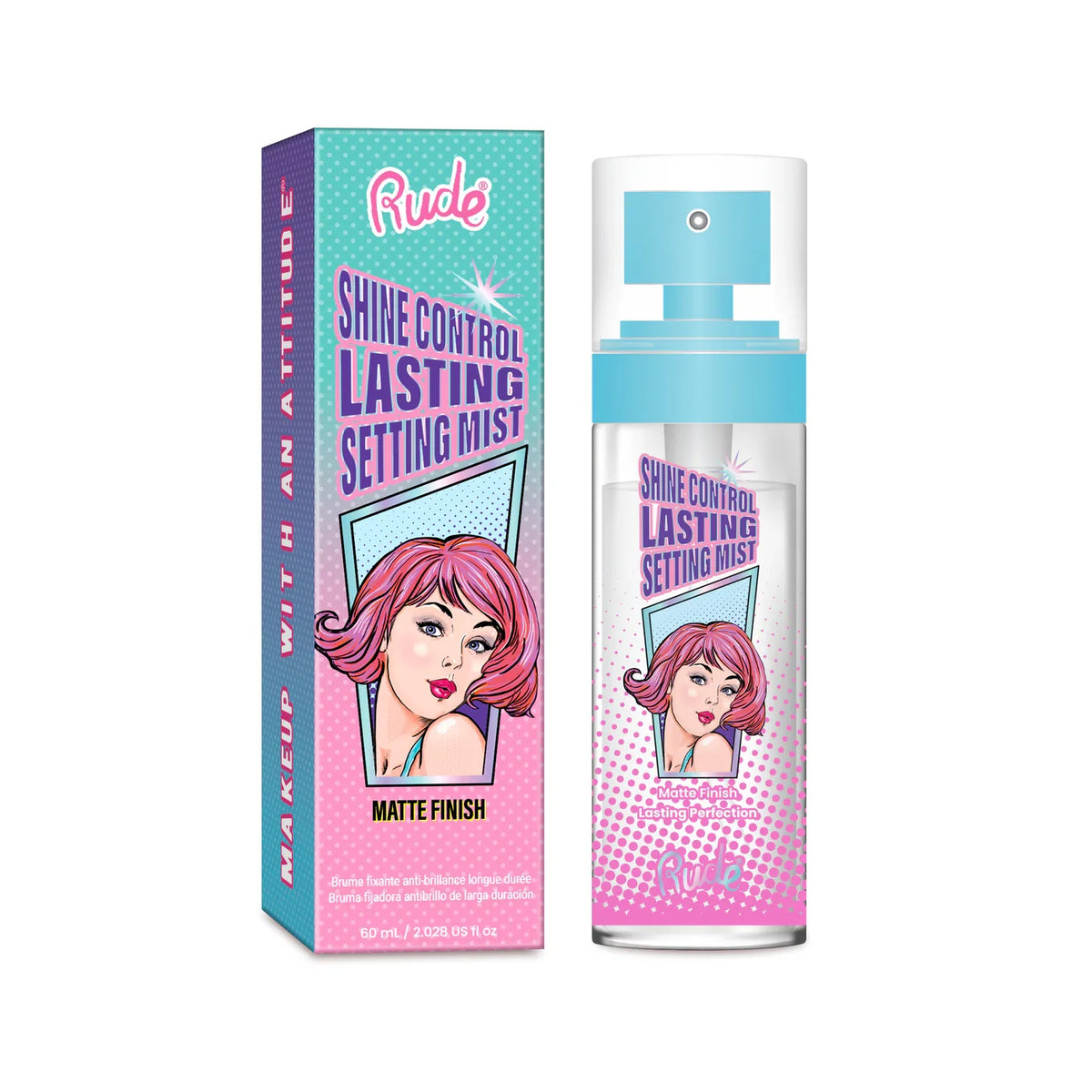 Rude Cosmetics Shine Control Lasting Makeup Mist 60ml