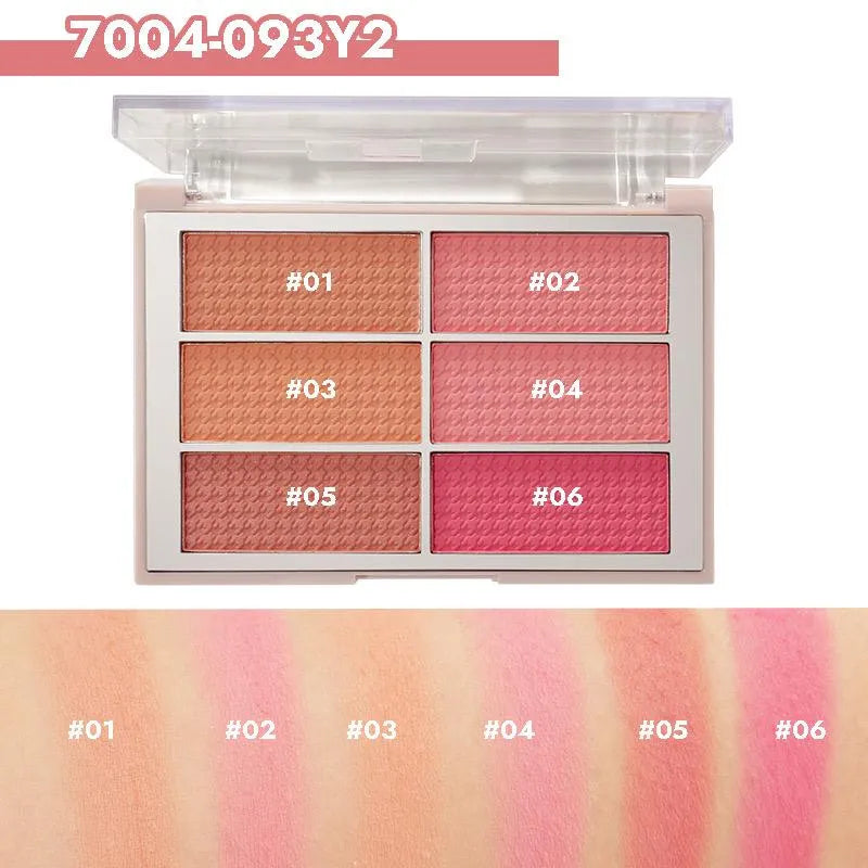 Miss Rose makeup 6 Color Rubik's Cube Matte Blusher