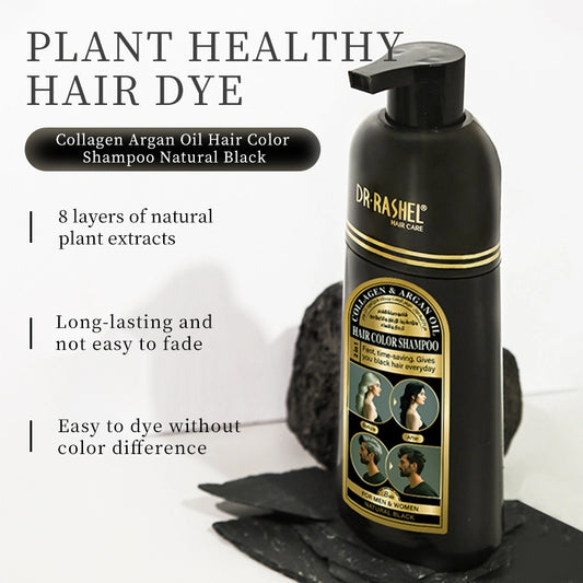 Dr. Rashel Collagen & Argan Oil Hair Color Shampoo (Natural Black)