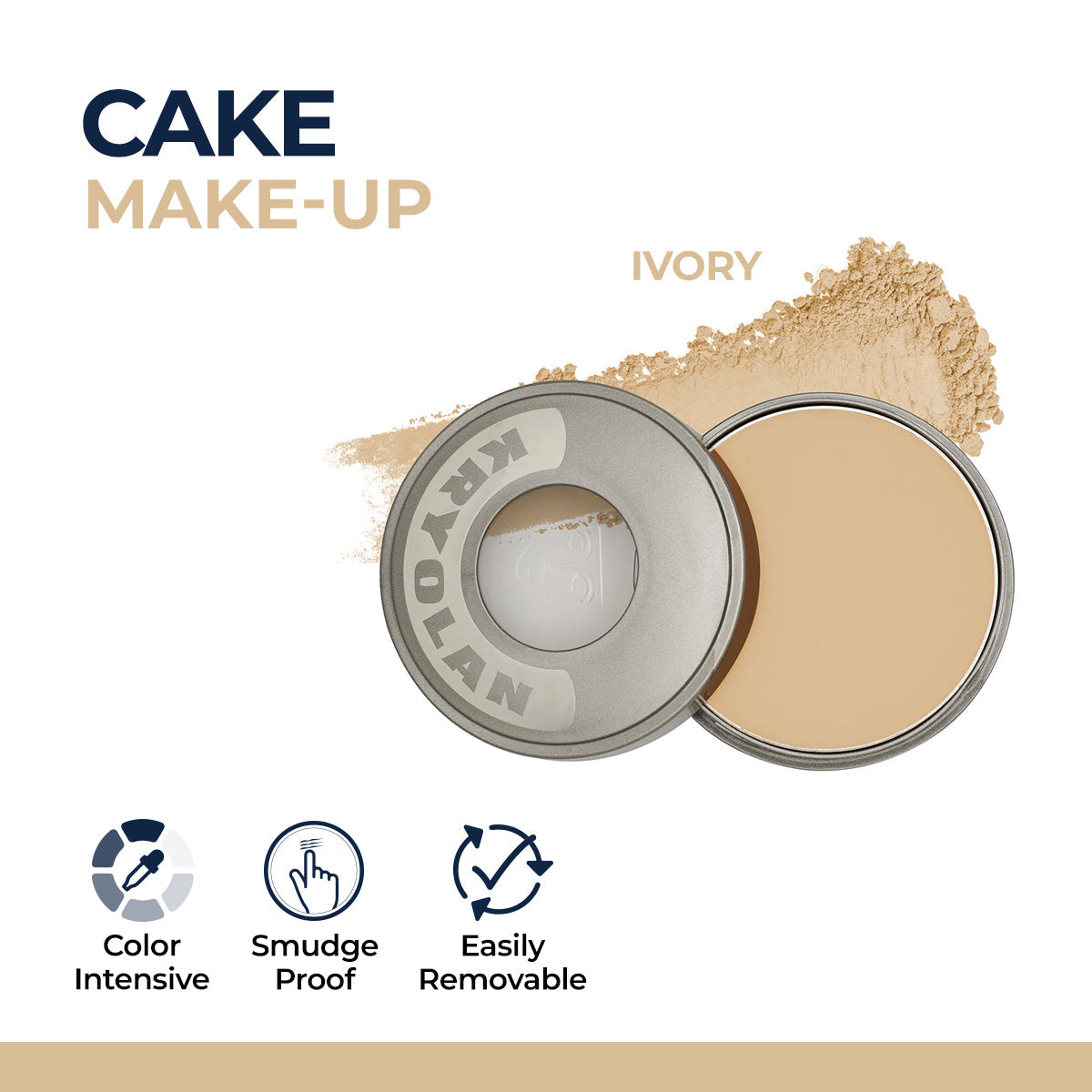 Kryolan - Dry Cake - Ivory