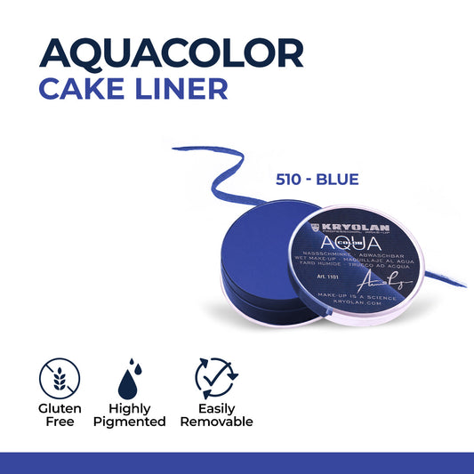 Kryolan - Aquacolor Cake Liner - 510 - Blue