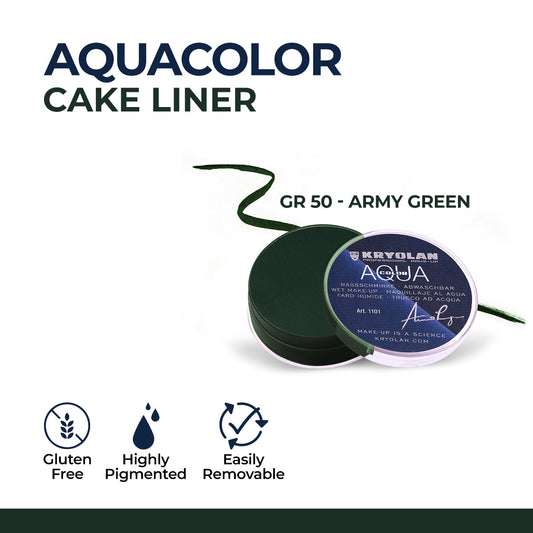Kryolan - Aquacolor Cake Liner - GR 50 - Army Green