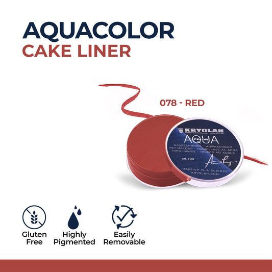 Kryolan - Aquacolor Cake Liner - 078 - Red