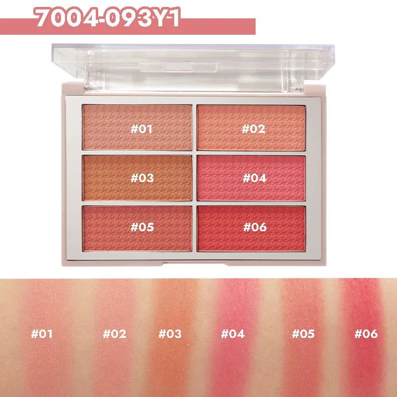 Miss Rose makeup 6 Color Rubik's Cube Matte Blusher