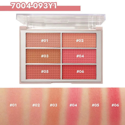 Miss Rose makeup 6 Color Rubik's Cube Matte Blusher