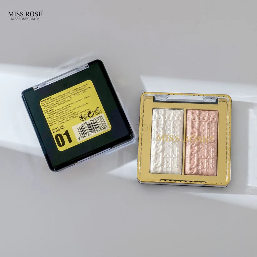 MISS RÔSE Luxurious 2 Color Highlighter palette