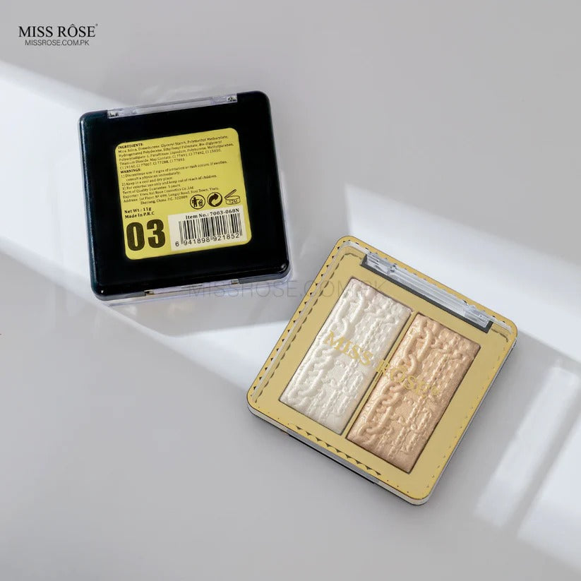 MISS RÔSE Luxurious 2 Color Highlighter palette