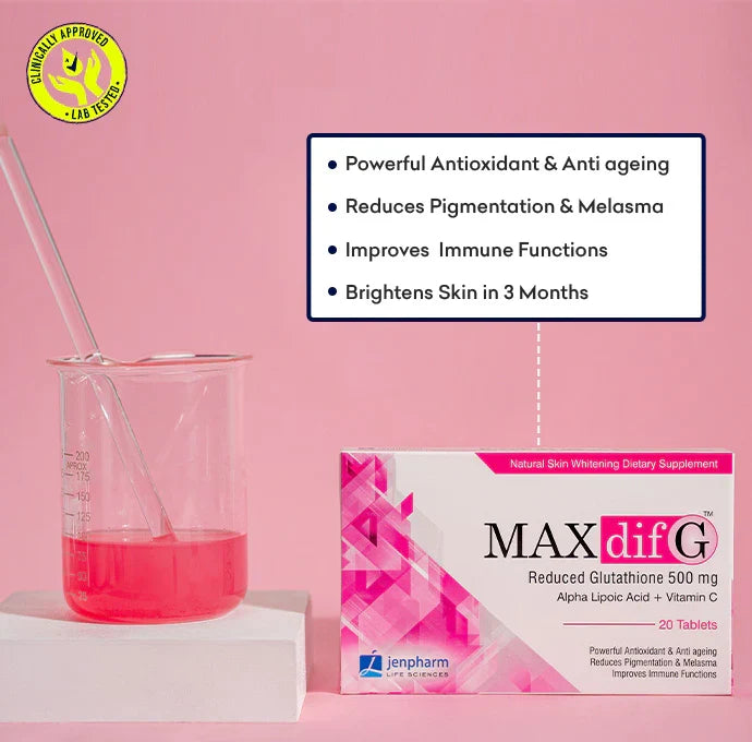 Jenpharm-MAXdif G Reduced Glutathione-500mg-20Tablets