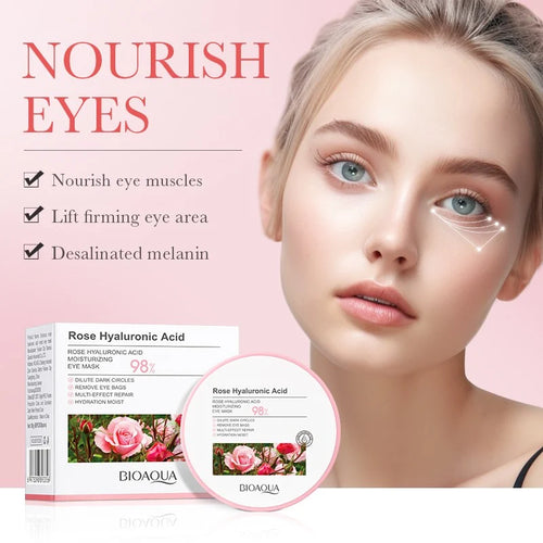 Bioaqua-Rose Hyaluronic Acid Eye Mask Jar