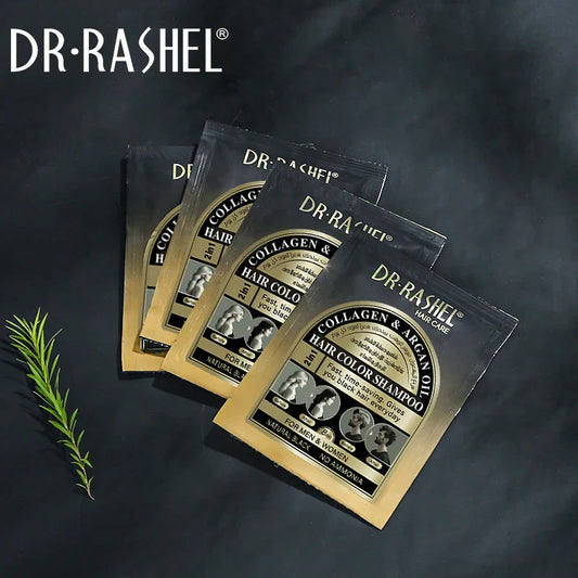 Dr. Rashel Collagen & Argan Oil Hair Color Shampoo (Natural Black) - Sachet