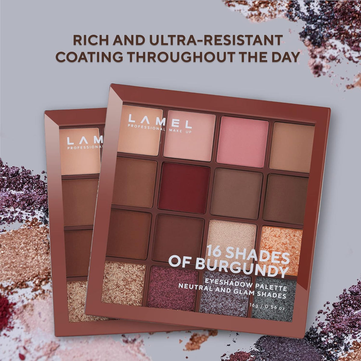 LAMEL 16 Shades Of Burgundy Eyeshadow Palette № 16-4
