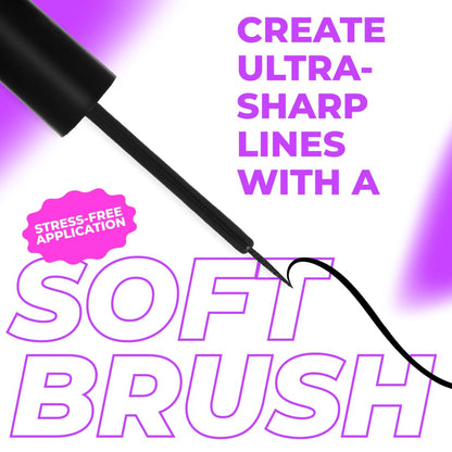 LAMEL Liquid Long-Lasting Eyeliner With Soft Brush №401 Carbon Black