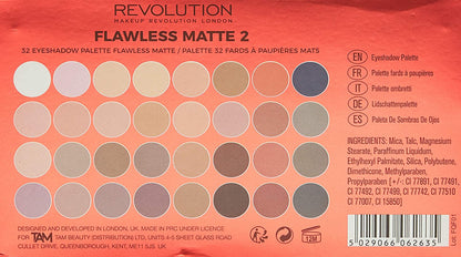 Makeup Revolution Ultra 32 Eyeshadow Palette Flawless Matte 2