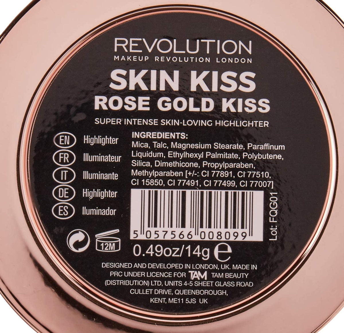 Makeup Revolution Skin Kiss Highlighter - Rose Gold