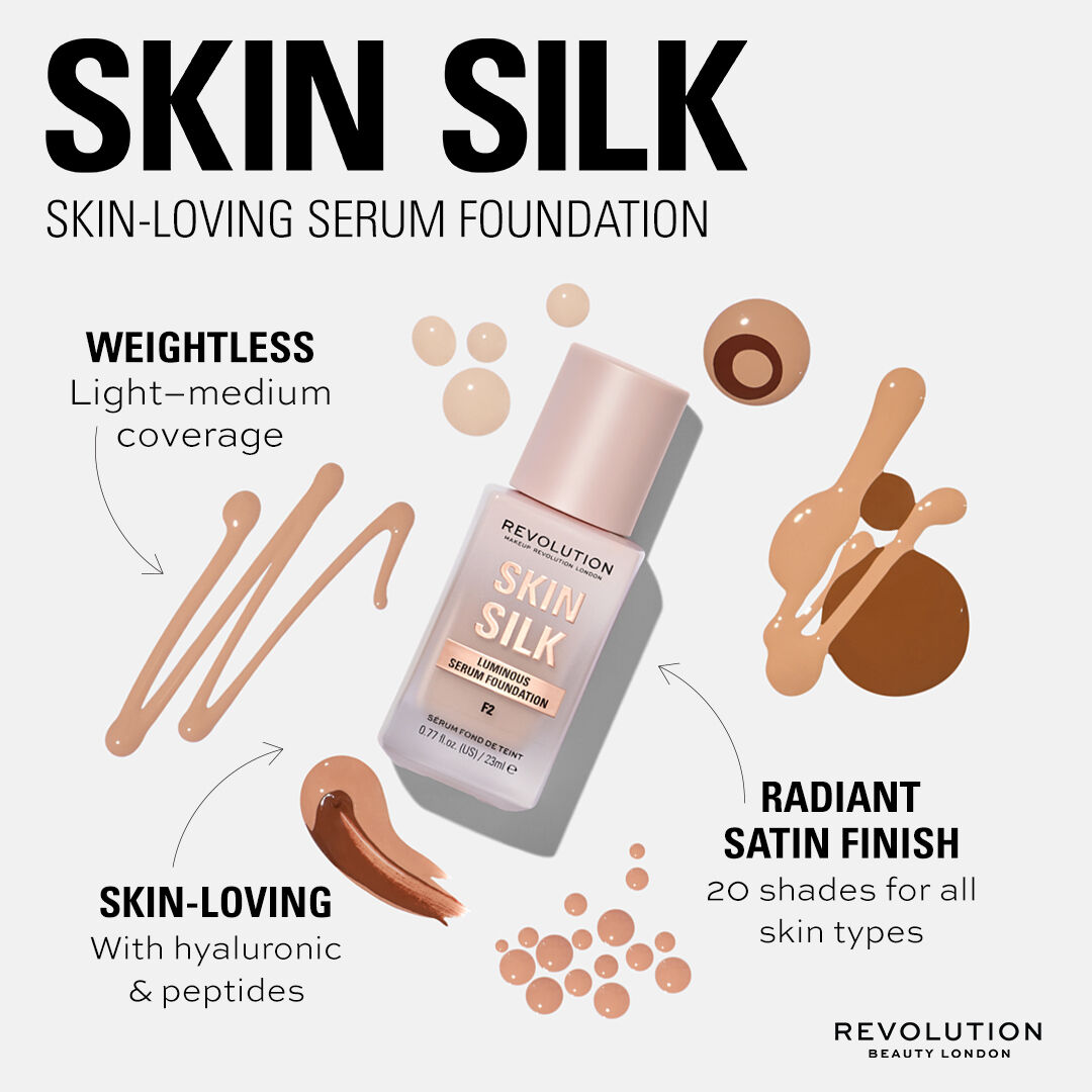 Revolution Skin Silk Serum Foundation F8C 23ml