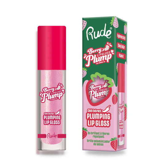 Rude Cosmetics Berry Plump Plumping Lip Gloss Pink Sugar 4gm