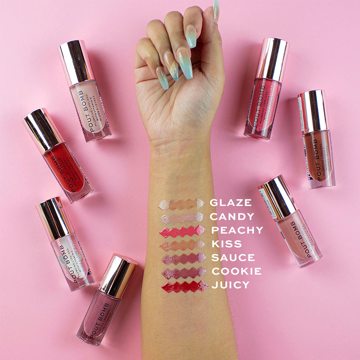 Revolution Pout Bomb Plumping Gloss Sauce Dusty Pink