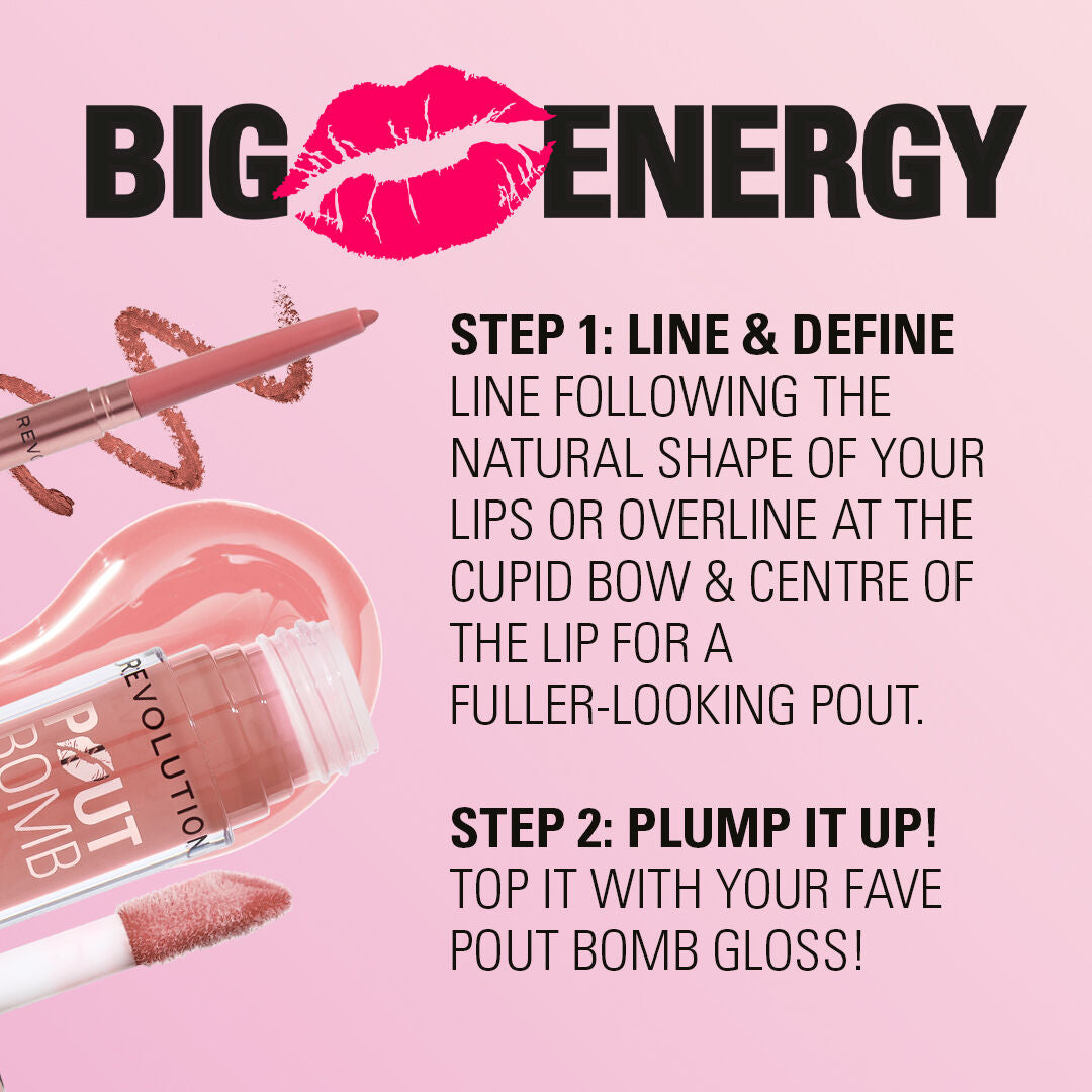 Revolution Pout Bomb Plumping Lip Liner Espresso Cool Brown