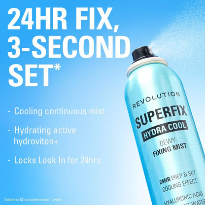 Revolution Superfix Hydra Cool Prep + Fix Continuous Fixing Mist 150ml