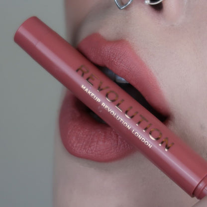 Revolution Velvet Kiss Lip Crayon Heart Race Peach Nude