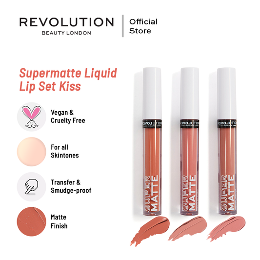 Relove By Revolution Supermatte Liquid Lip Set Kiss