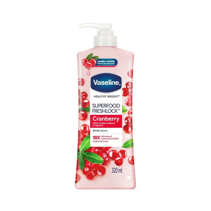 Vaseline Body Lotion Healthy Bright Super Food Fresh Lock Cranberry-320Ml
