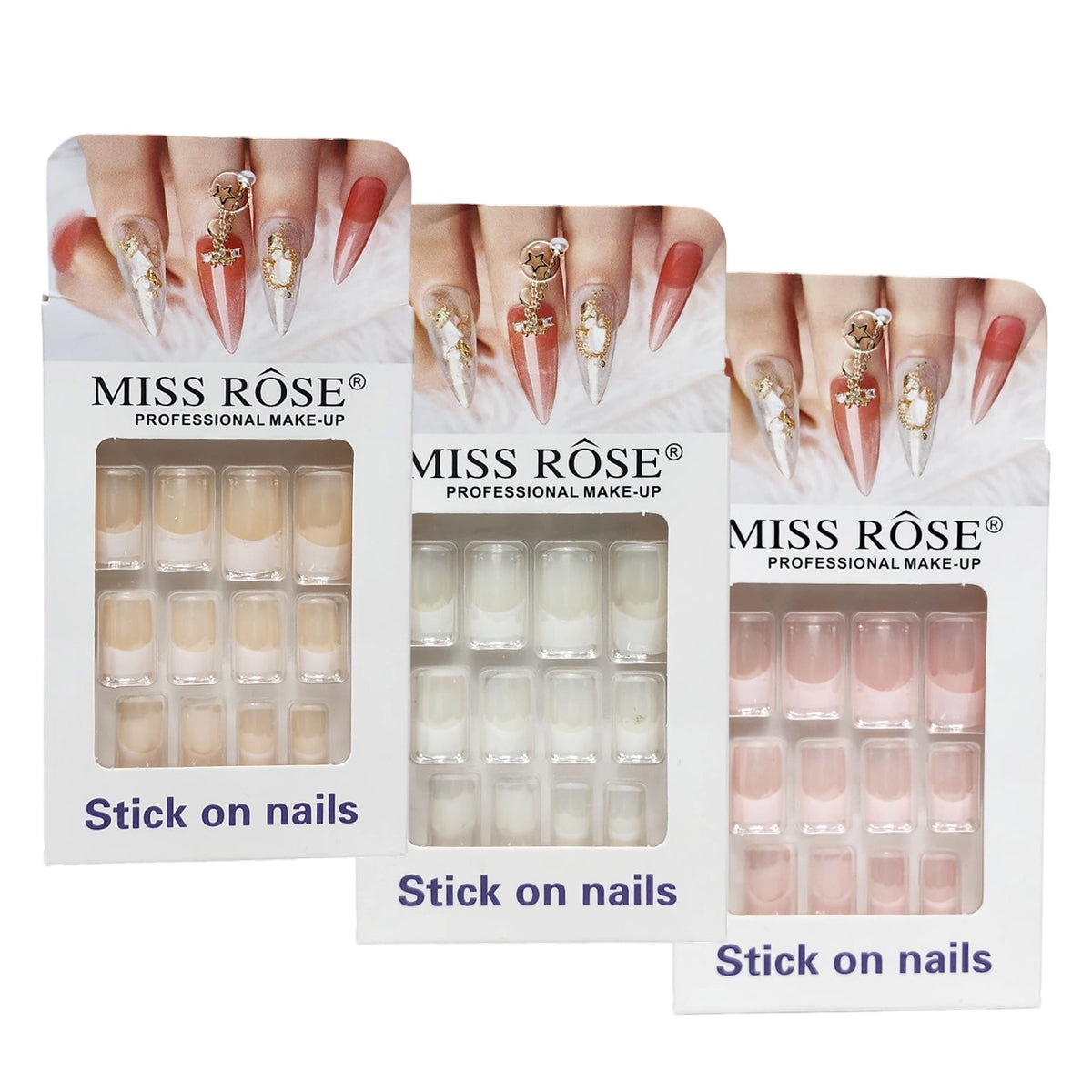 Missrose 1 Piece Stick on French Nails Pack (NEW)