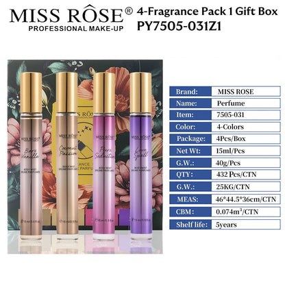 MISS ROSE Mini Pocket Body Mist Women's Perfume Spray Long Lasting Original 15ml
