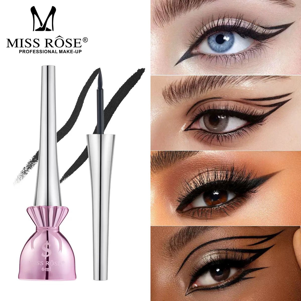 MISS ROSE Precision Liquid Eyeliner – Intense Black, 6ml