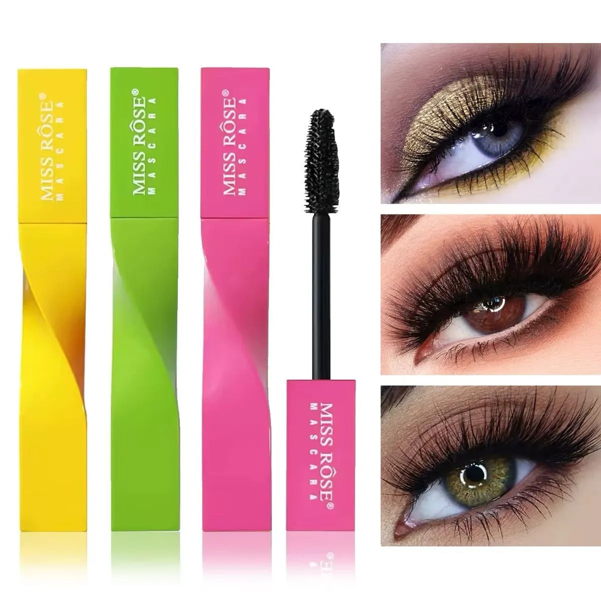 Miss Rose Color Tube Mascara Non-smudge Waterproof Long-lasting Thick Black Mascara