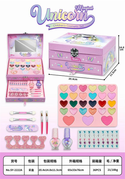 Unicorn Girls Safe & Pretend Play Cosmetic Makeup Kit