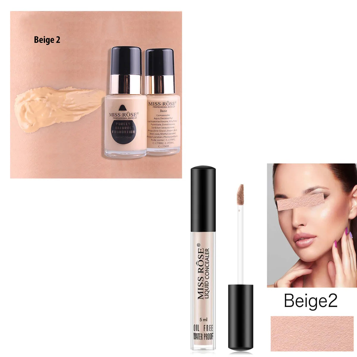 Miss Rose Pack OF 2 Foundation 30ml & Concealer 5ml