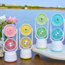 Rechargeable Dual Head Cooling Mist Fan 2-in-1