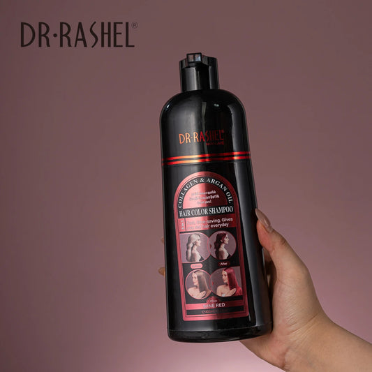 Dr. Rashel Collagen & Argan Oil Hair Color Shampoo (Wine Red)