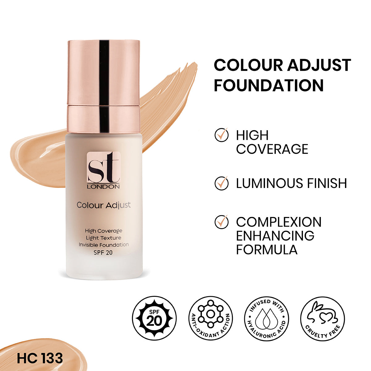 ST London - Color Adjust High Coverage Foundation - Hc 133