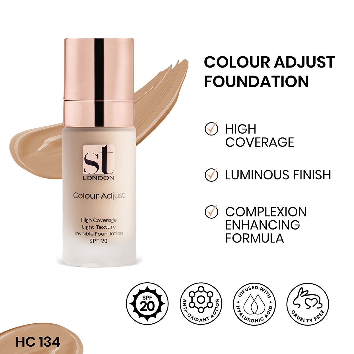 ST London - Color Adjust High Coverage Foundation - Hc 134